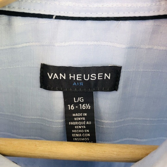Van Heusen Air Hawaiian Men's Sz Large 16 - 16 1/2 Tropical Pineapple Button Up - Picture 3 of 8